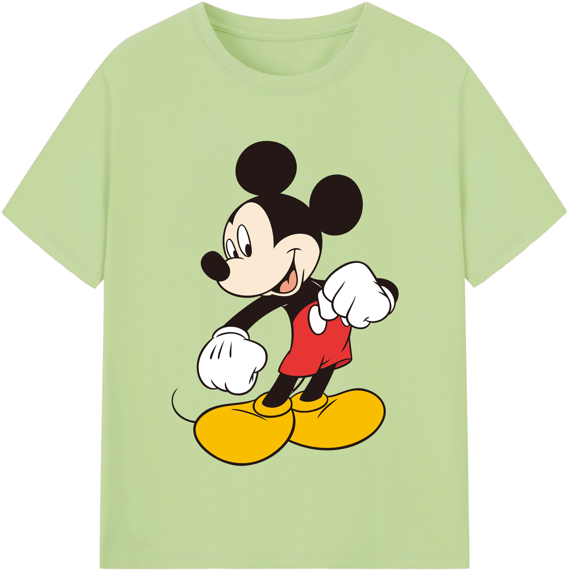 （画像用） ミッキーマウス Mickey Mouse 綿100％半袖Tシャツ（フロントプリント）
